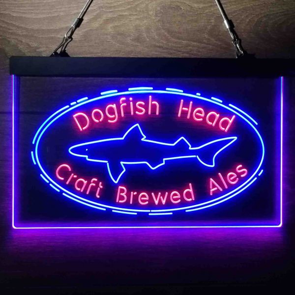Dogfish Head Craft Brewed Ales Dual LED Neon Light Sign